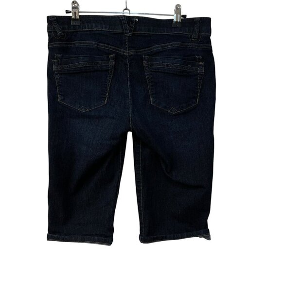 Democracy Womens Ab-solution Whiskered Bermuda Shorts Size 6 Dark Wash 14” - Picture 5 of 6